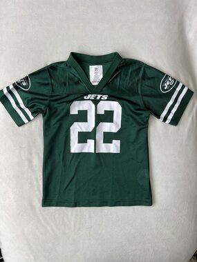 NFL Jets Youth #22 Green and White Football Jersey